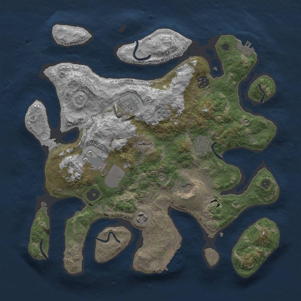 Rust Map: Procedural Map, Size: 3600, Seed: 116, 18 Monuments