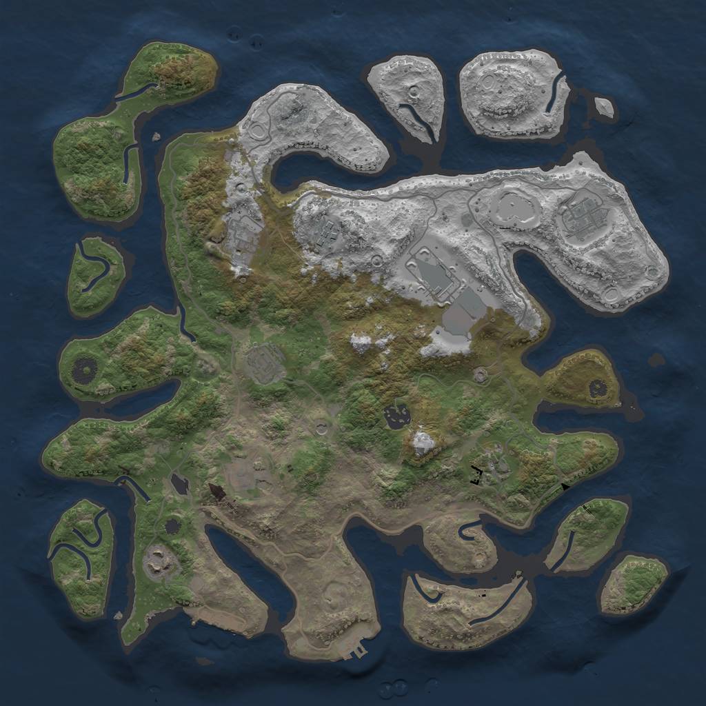 Rust Map: Procedural Map, Size: 4000, Seed: 36752265, 20 Monuments