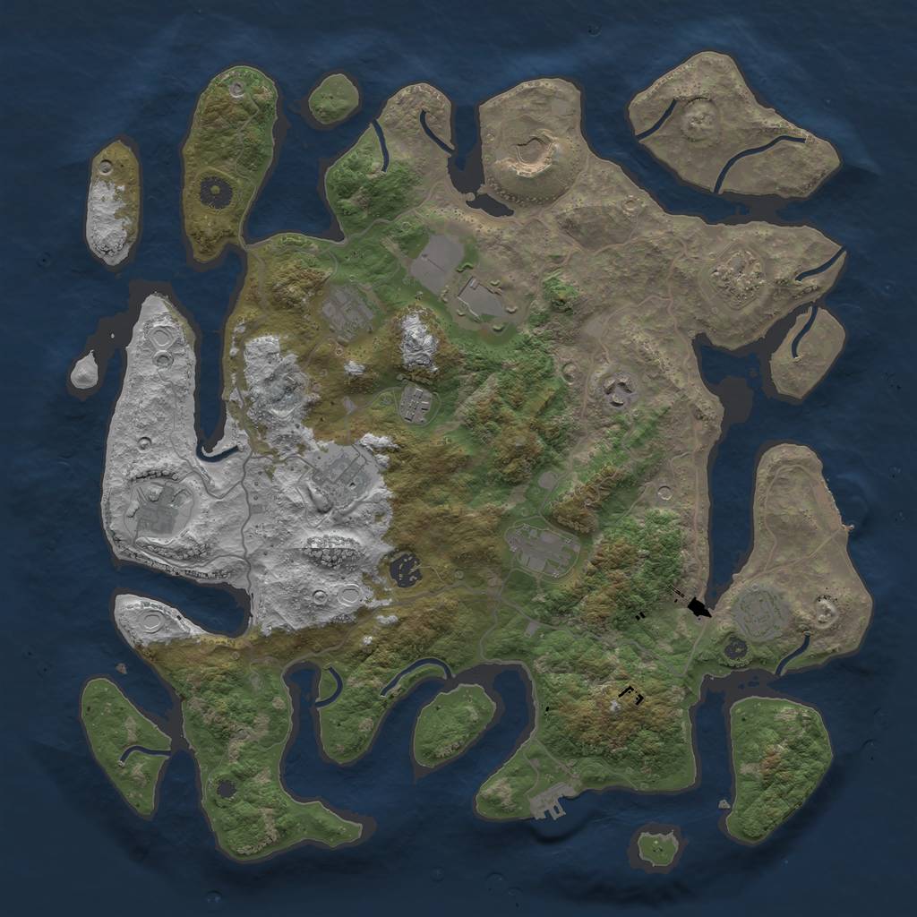 Rust Map: Procedural Map, Size: 4200, Seed: 1398866961, 22 Monuments