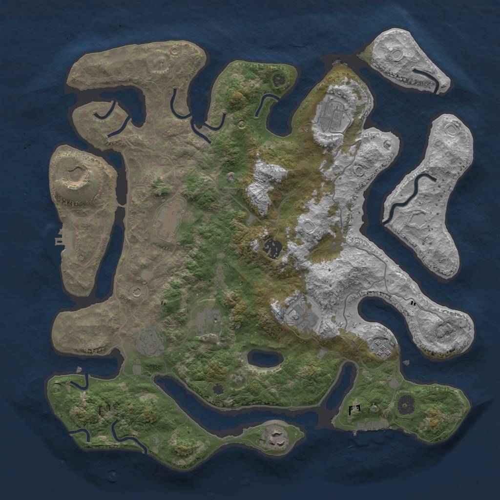 Rust Map: Procedural Map, Size: 4000, Seed: 1025908656, 20 Monuments
