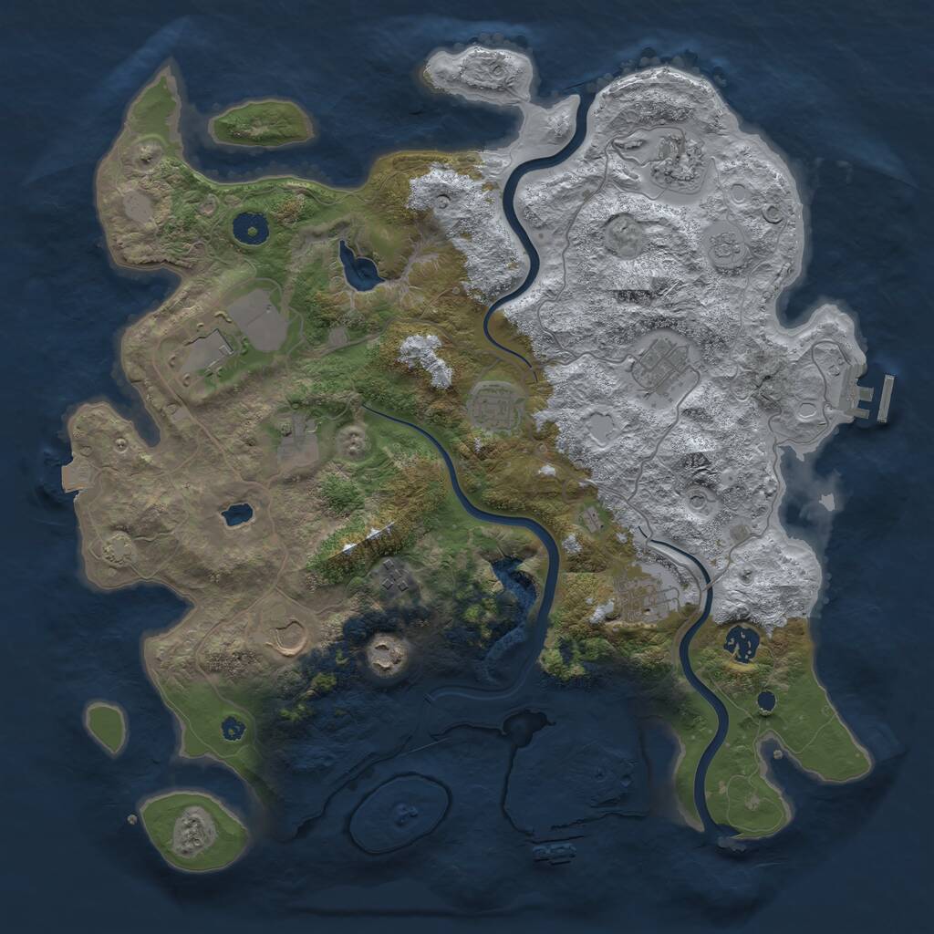 Rust Map: Procedural Map, Size: 4000, Seed: 5434452, 16 Monuments