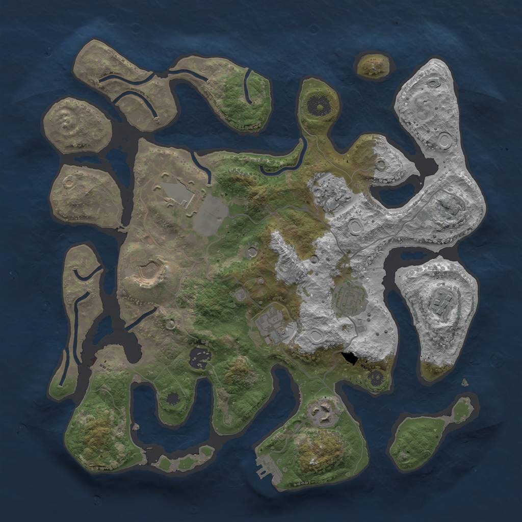 Rust Map: Procedural Map, Size: 3500, Seed: 337815, 18 Monuments