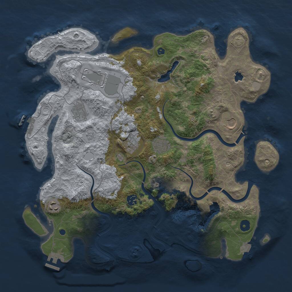 Rust Map: Procedural Map, Size: 4000, Seed: 20210813, 14 Monuments