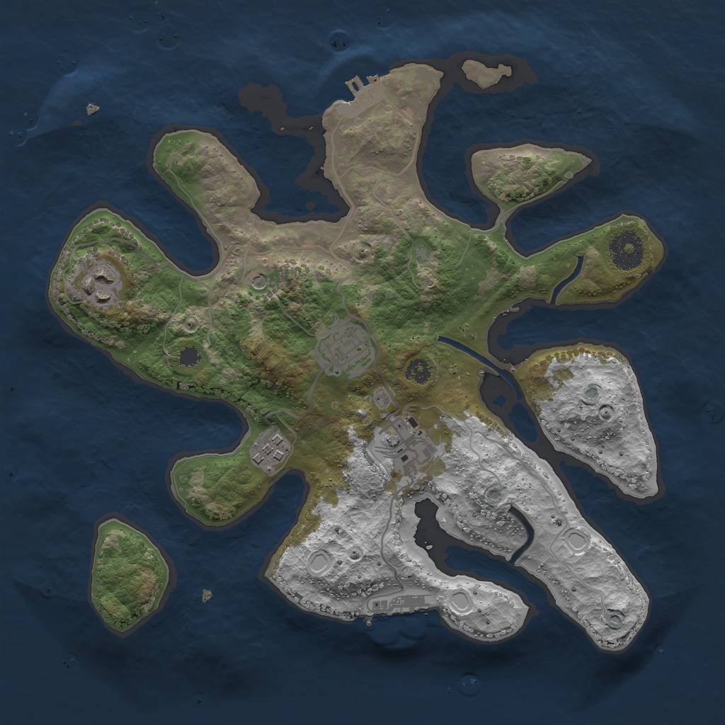 Rust Map: Procedural Map, Size: 3000, Seed: 1217229116, 15 Monuments