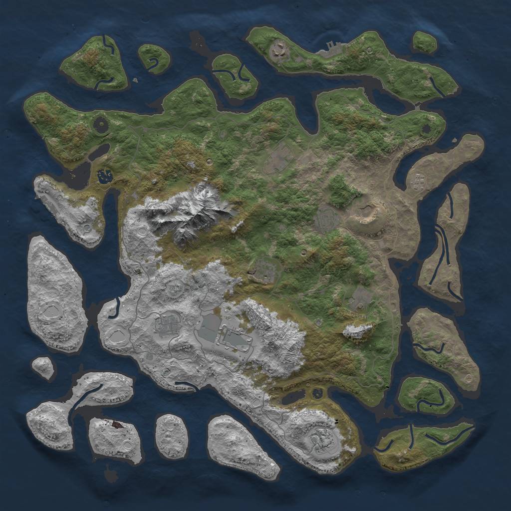 Rust Map: Procedural Map, Size: 5000, Seed: 9284535, 22 Monuments