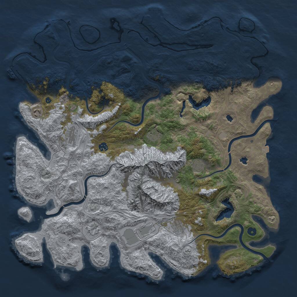 Rust Map: Procedural Map, Size: 5000, Seed: 9284535, 15 Monuments