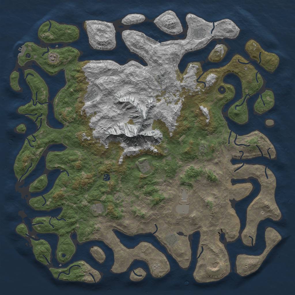 Rust Map: Procedural Map, Size: 6000, Seed: 947206, 22 Monuments