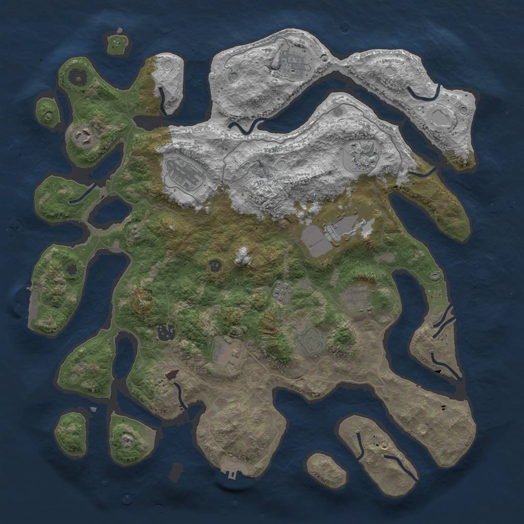 Rust Map: Procedural Map, Size: 4250, Seed: 1997332954, 21 Monuments