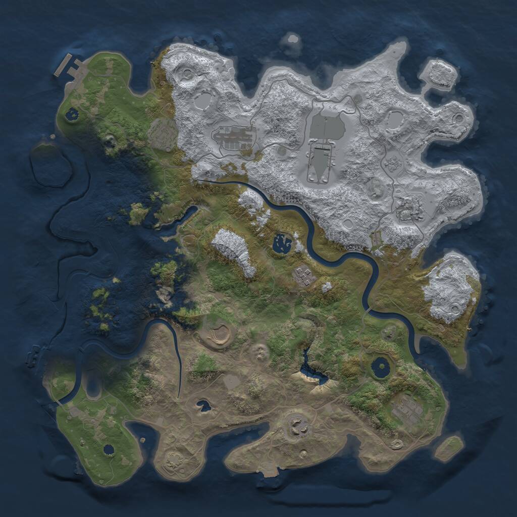 Rust Map: Procedural Map, Size: 4000, Seed: 109589441, 15 Monuments
