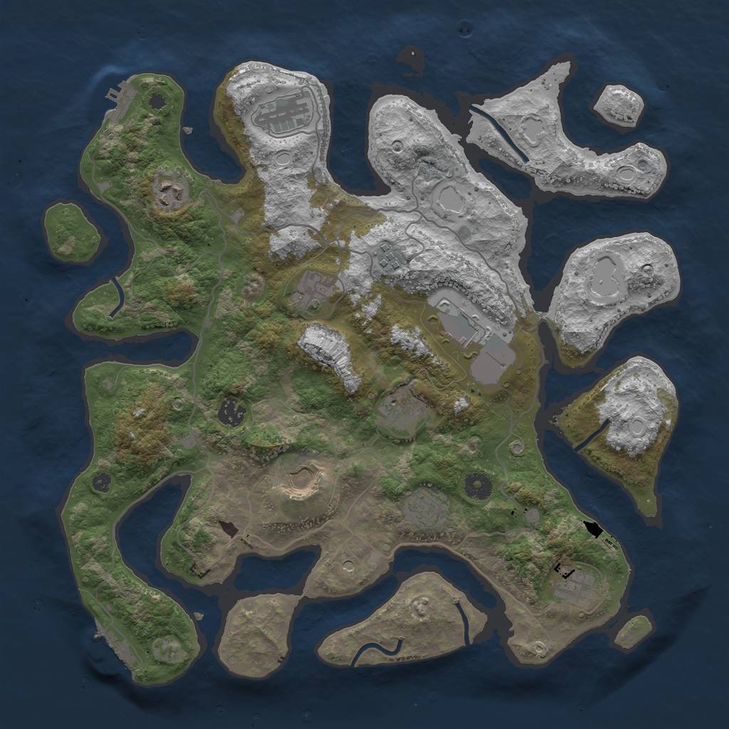 Rust Map: Procedural Map, Size: 4000, Seed: 109589441, 21 Monuments