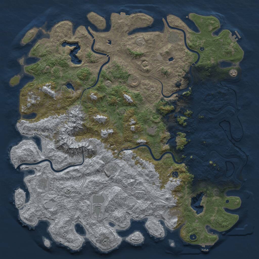 Rust Map: Procedural Map, Size: 6000, Seed: 95486633, 17 Monuments