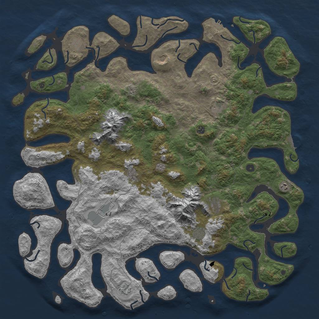 Rust Map: Procedural Map, Size: 6000, Seed: 95486633, 22 Monuments