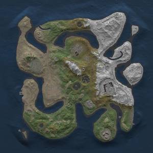 Thumbnail Rust Map: Procedural Map, Size: 3000, Seed: 4121, 18 Monuments