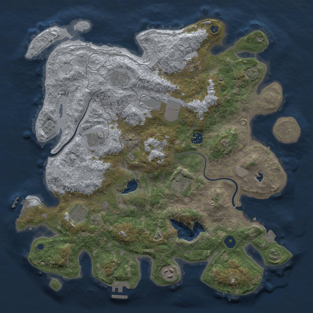 Rust Map: Procedural Map, Size: 4000, Seed: 1224, 15 Monuments