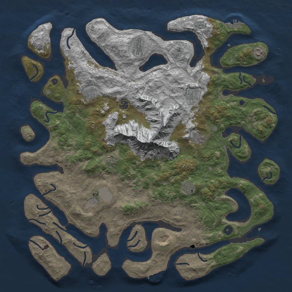 Rust Map: Procedural Map, Size: 5000, Seed: 161060, 22 Monuments
