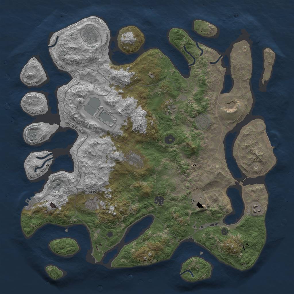 Rust Map: Procedural Map, Size: 4500, Seed: 9600, 22 Monuments