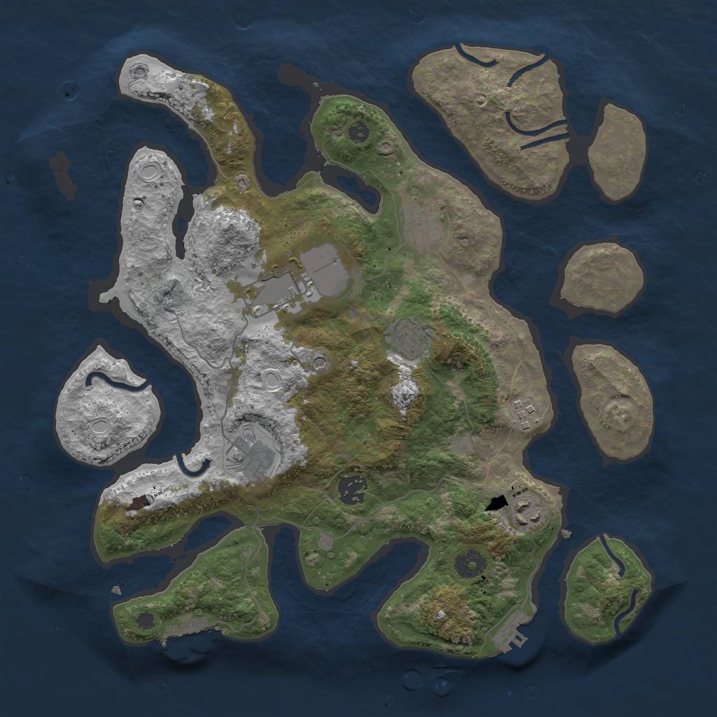 Rust Map: Procedural Map, Size: 3600, Seed: 1984323824, 18 Monuments