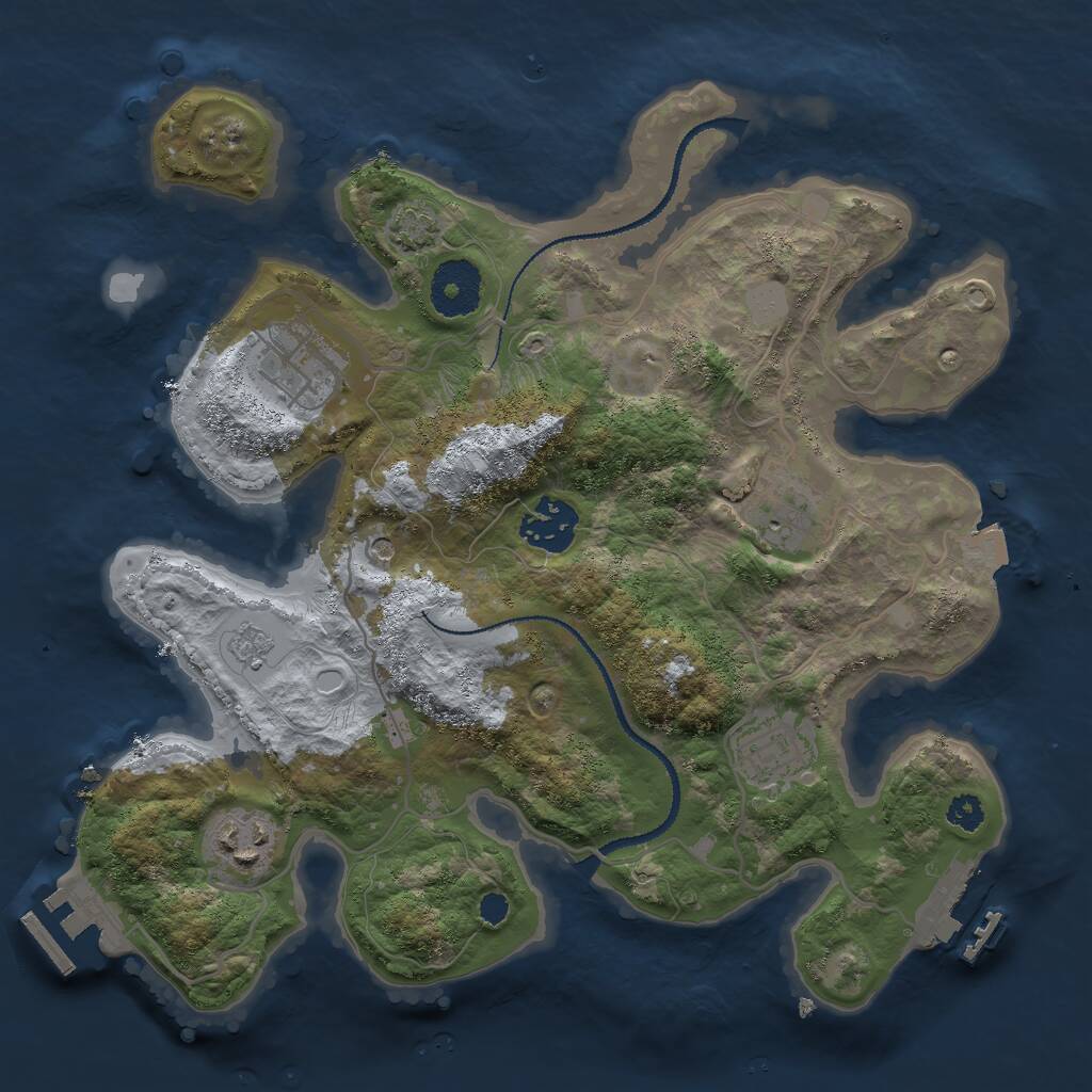Rust Map: Procedural Map, Size: 3000, Seed: 642262417, 11 Monuments