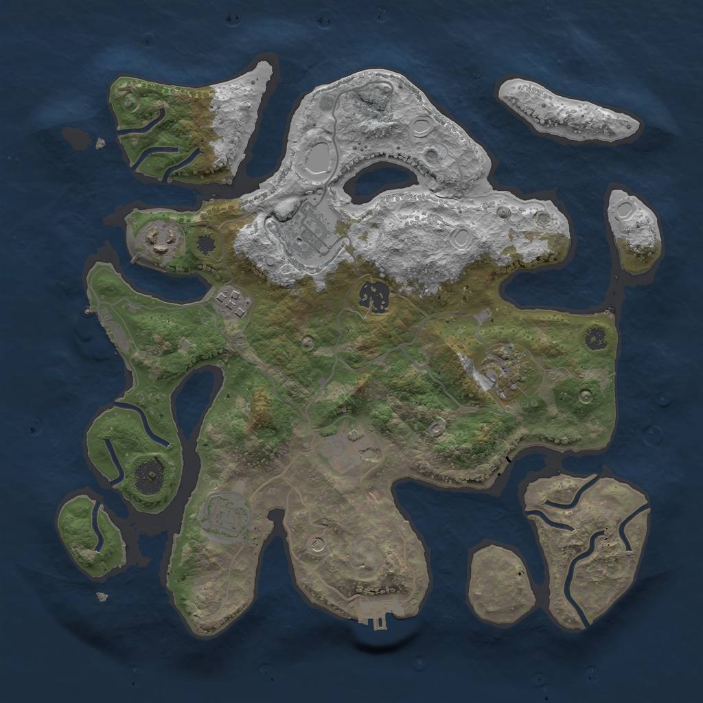 Rust Map: Procedural Map, Size: 3300, Seed: 611323792, 18 Monuments
