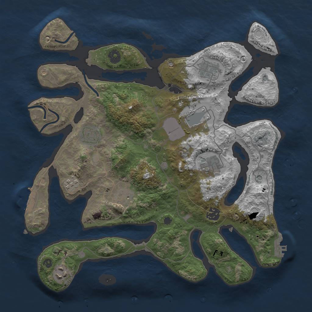 Rust Map: Procedural Map, Size: 3500, Seed: 785, 19 Monuments