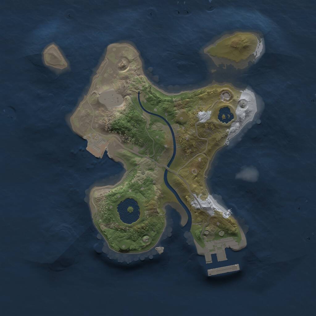 Rust Map: Procedural Map, Size: 2000, Seed: 1326809030, 2 Monuments