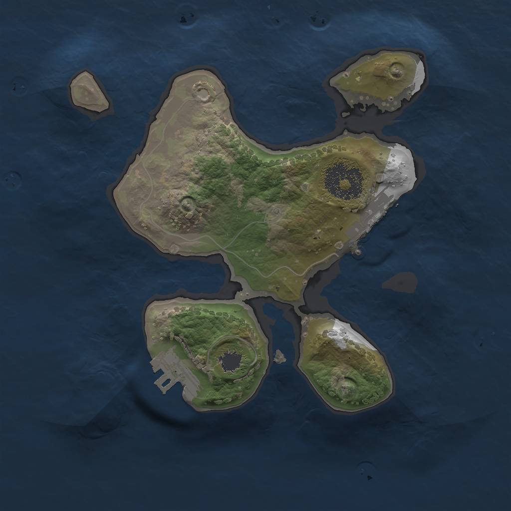 Rust Map: Procedural Map, Size: 2000, Seed: 1326809030, 9 Monuments