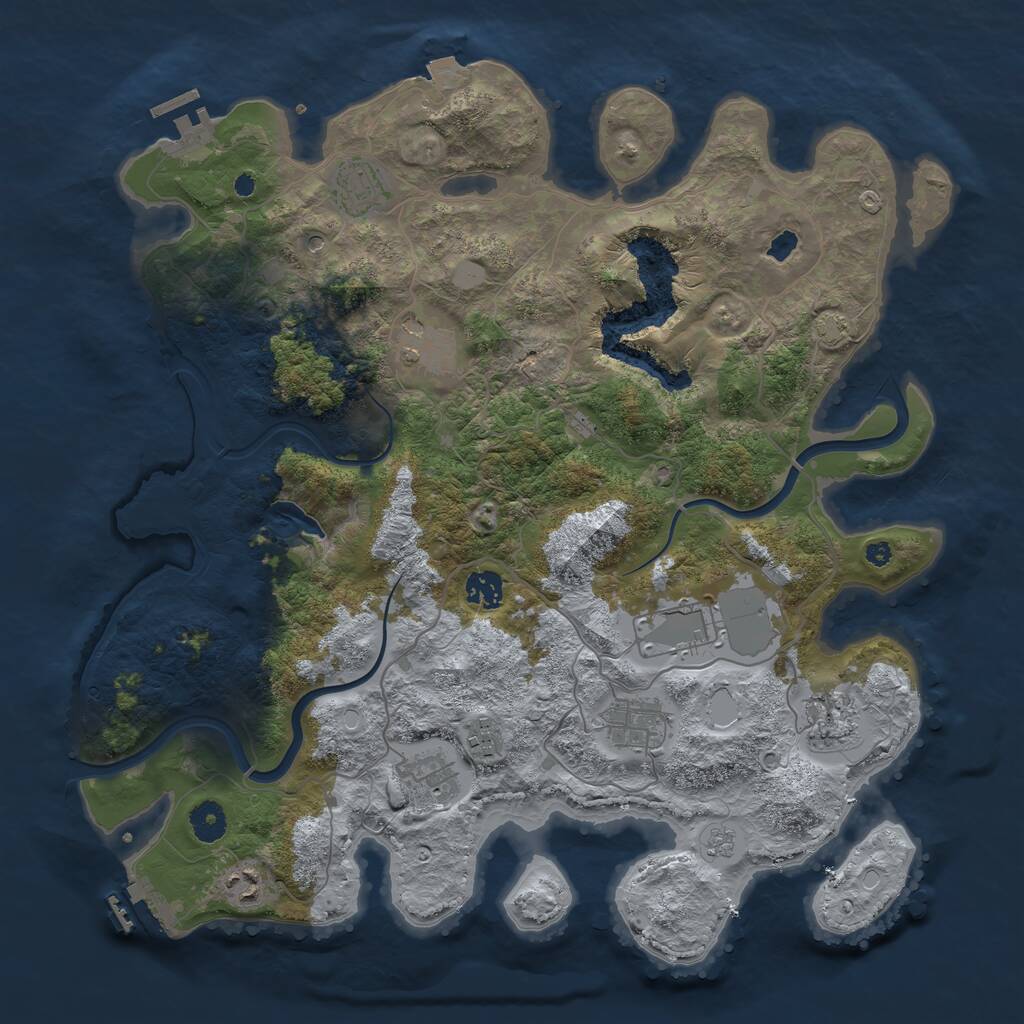 Rust Map: Procedural Map, Size: 4000, Seed: 998445469, 15 Monuments