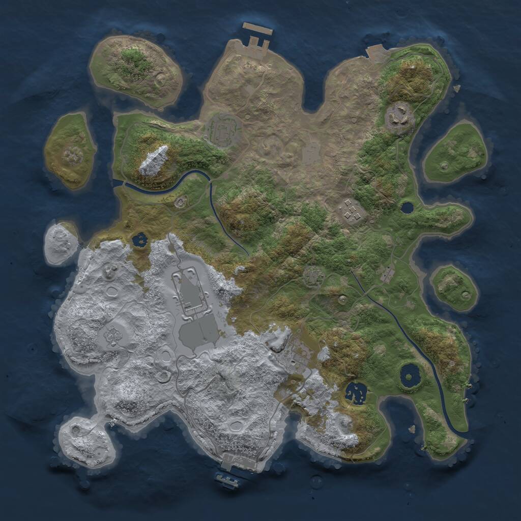 Rust Map: Procedural Map, Size: 3500, Seed: 14787, 11 Monuments