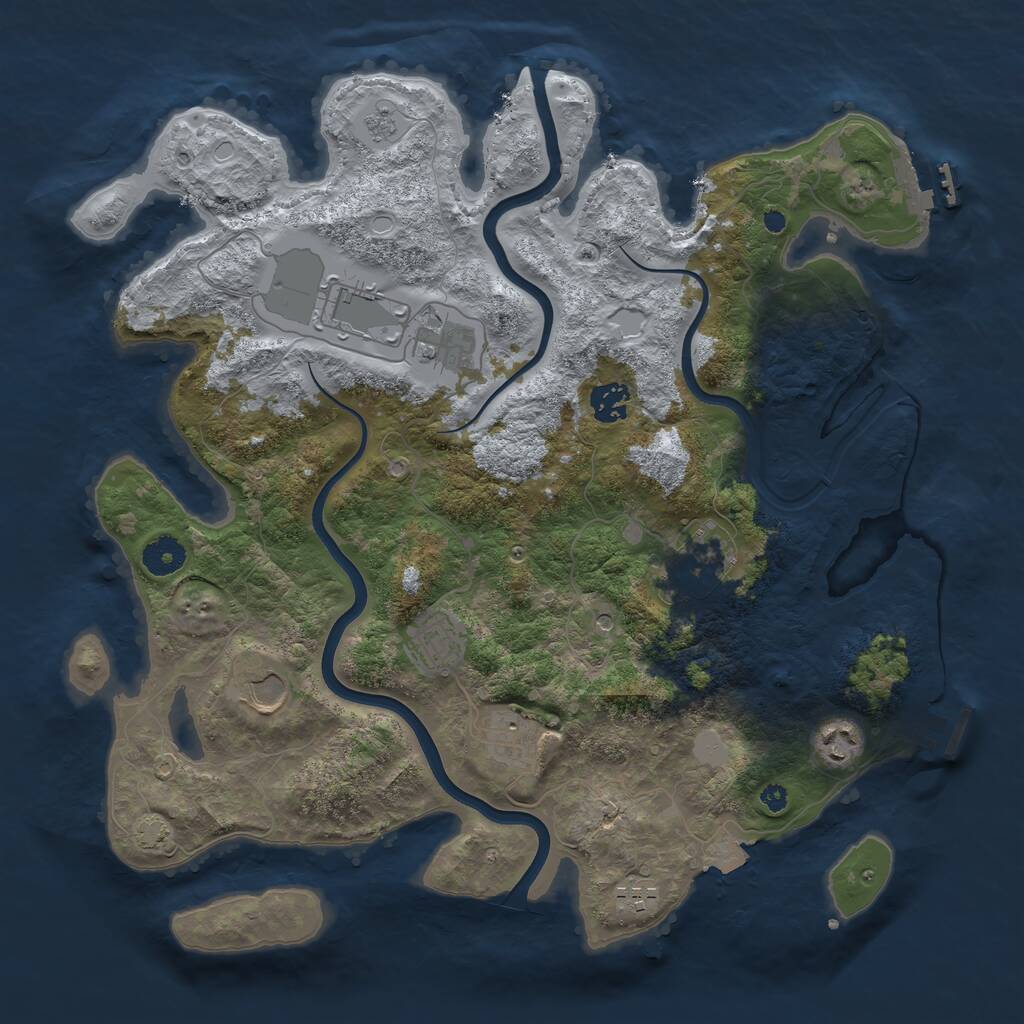 Rust Map: Procedural Map, Size: 3800, Seed: 1204, 15 Monuments