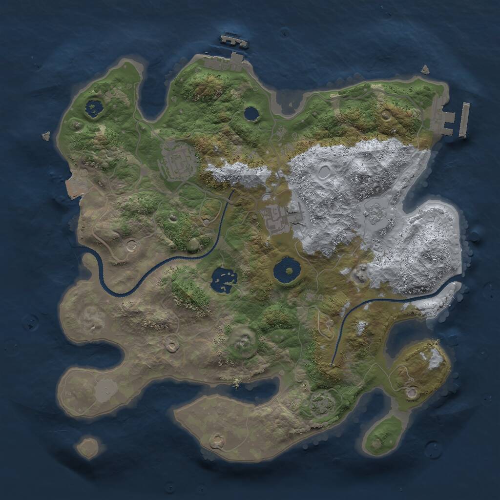 Rust Map: Procedural Map, Size: 2900, Seed: 98097, 9 Monuments