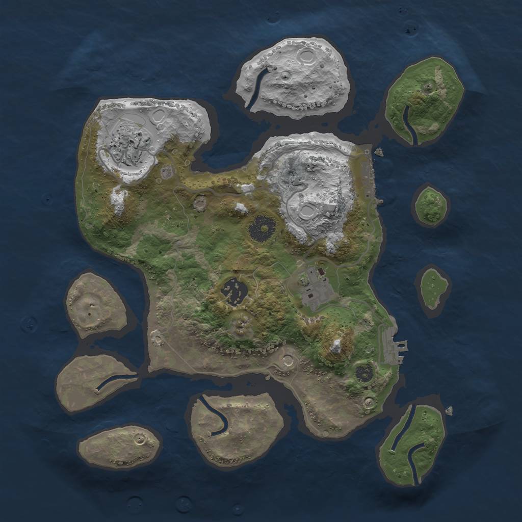Rust Map: Procedural Map, Size: 3000, Seed: 229710479, 14 Monuments