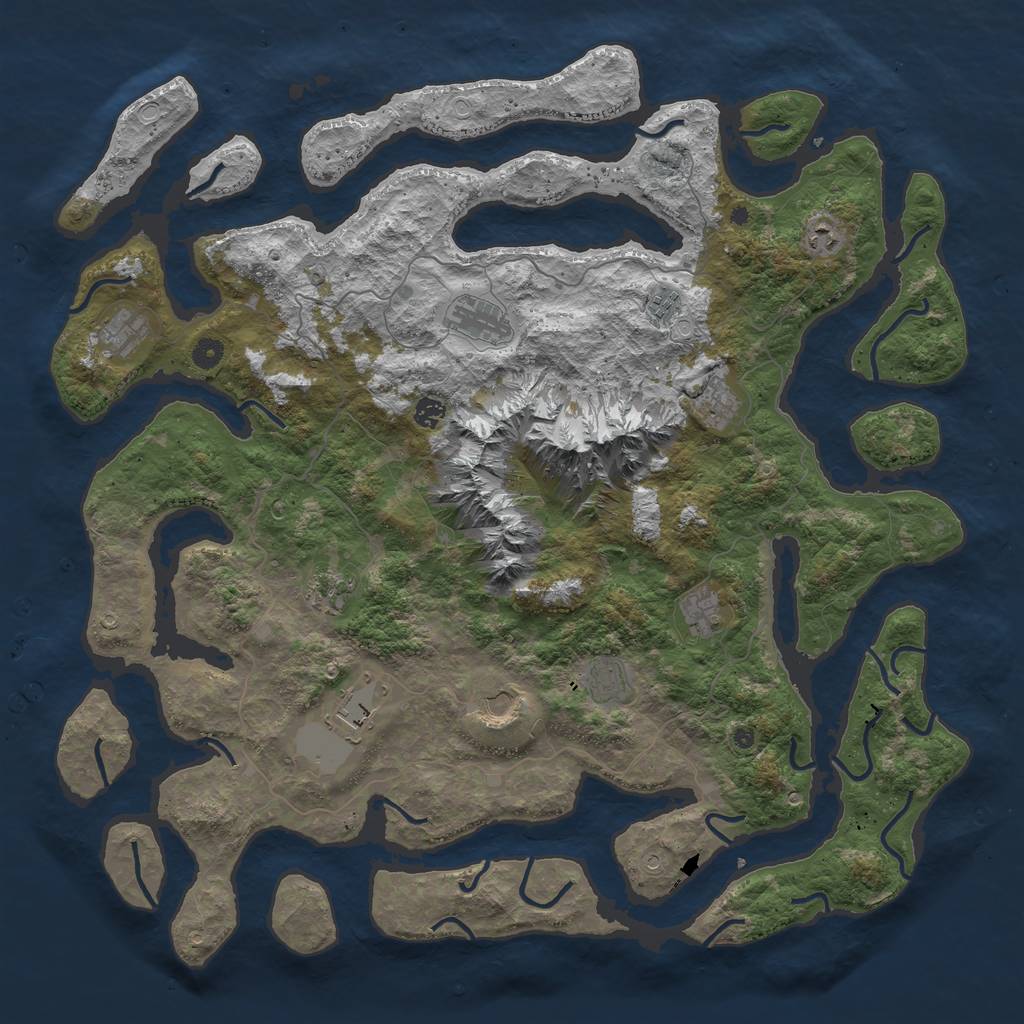Rust Map: Procedural Map, Size: 5000, Seed: 25167, 20 Monuments