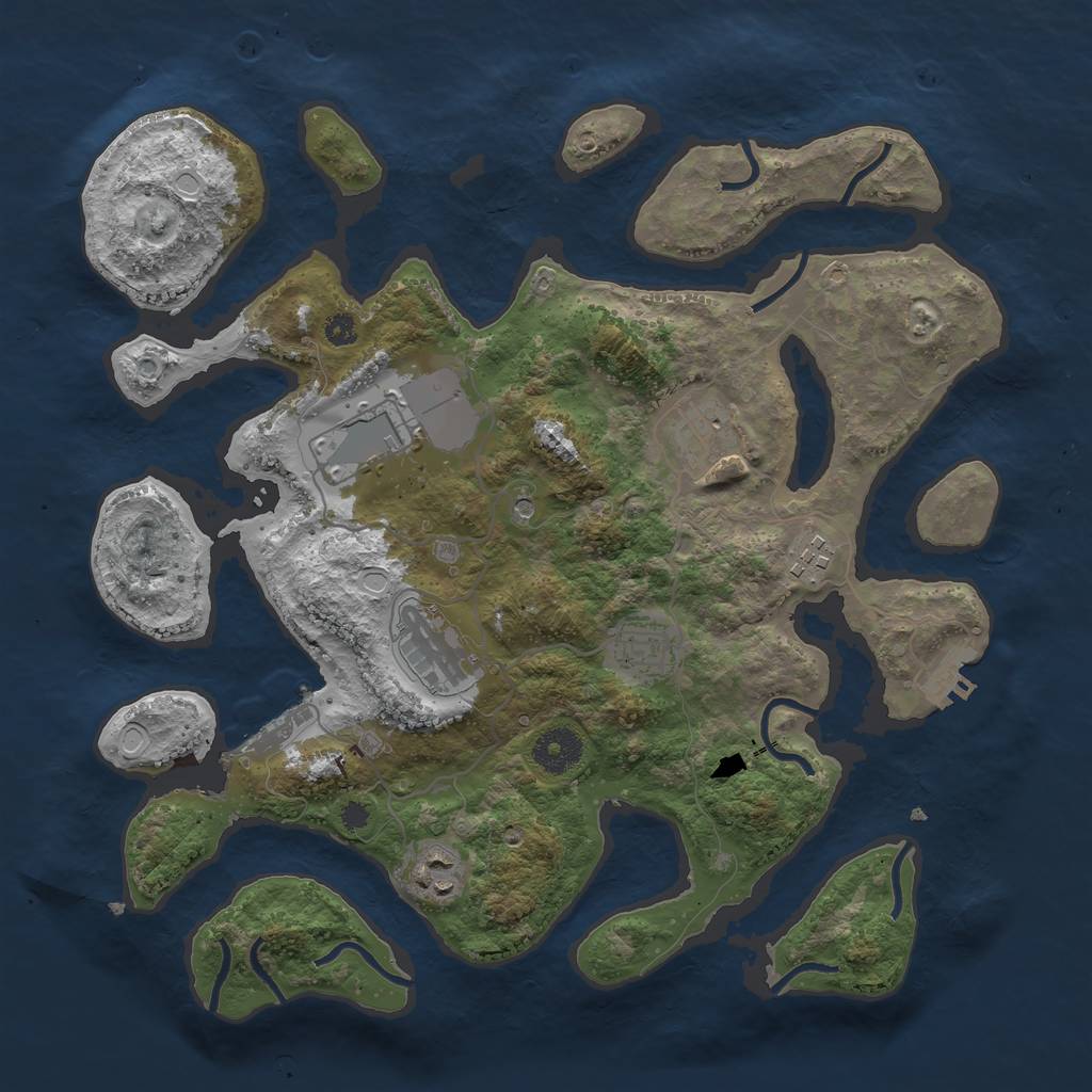 Rust Map: Procedural Map, Size: 3500, Seed: 486872288, 17 Monuments