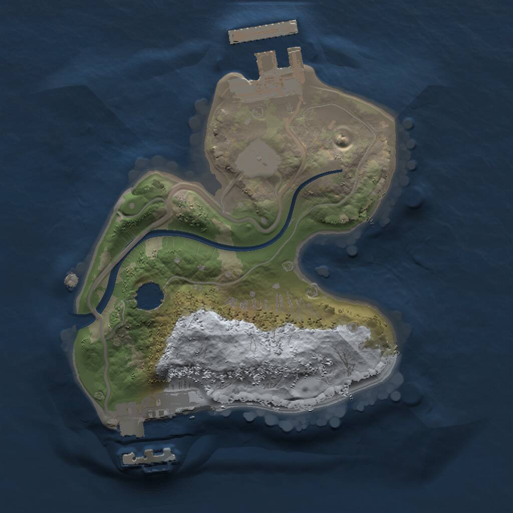 Rust Map: Procedural Map, Size: 1500, Seed: 107, 3 Monuments