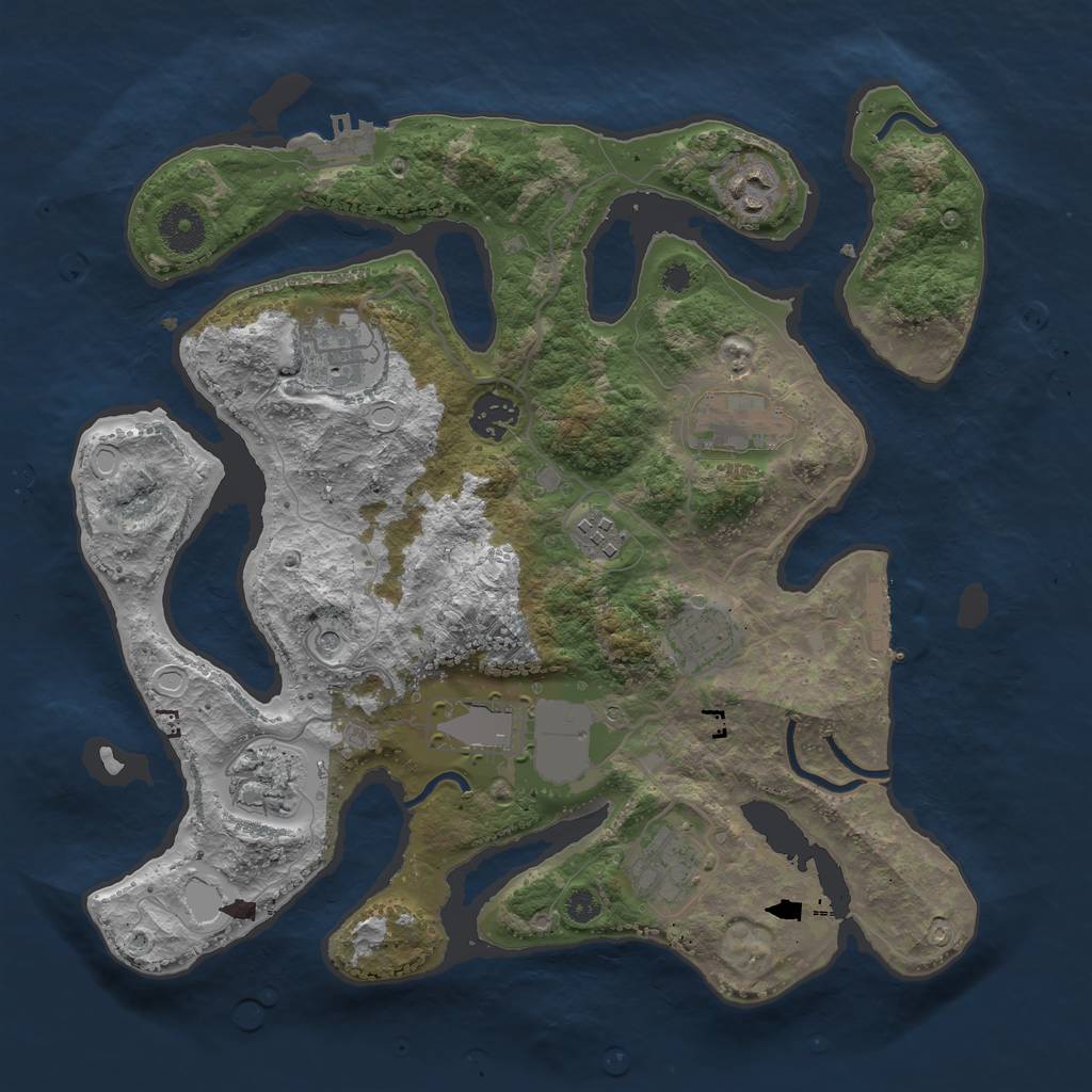 Rust Map: Procedural Map, Size: 3500, Seed: 1791211832, 20 Monuments