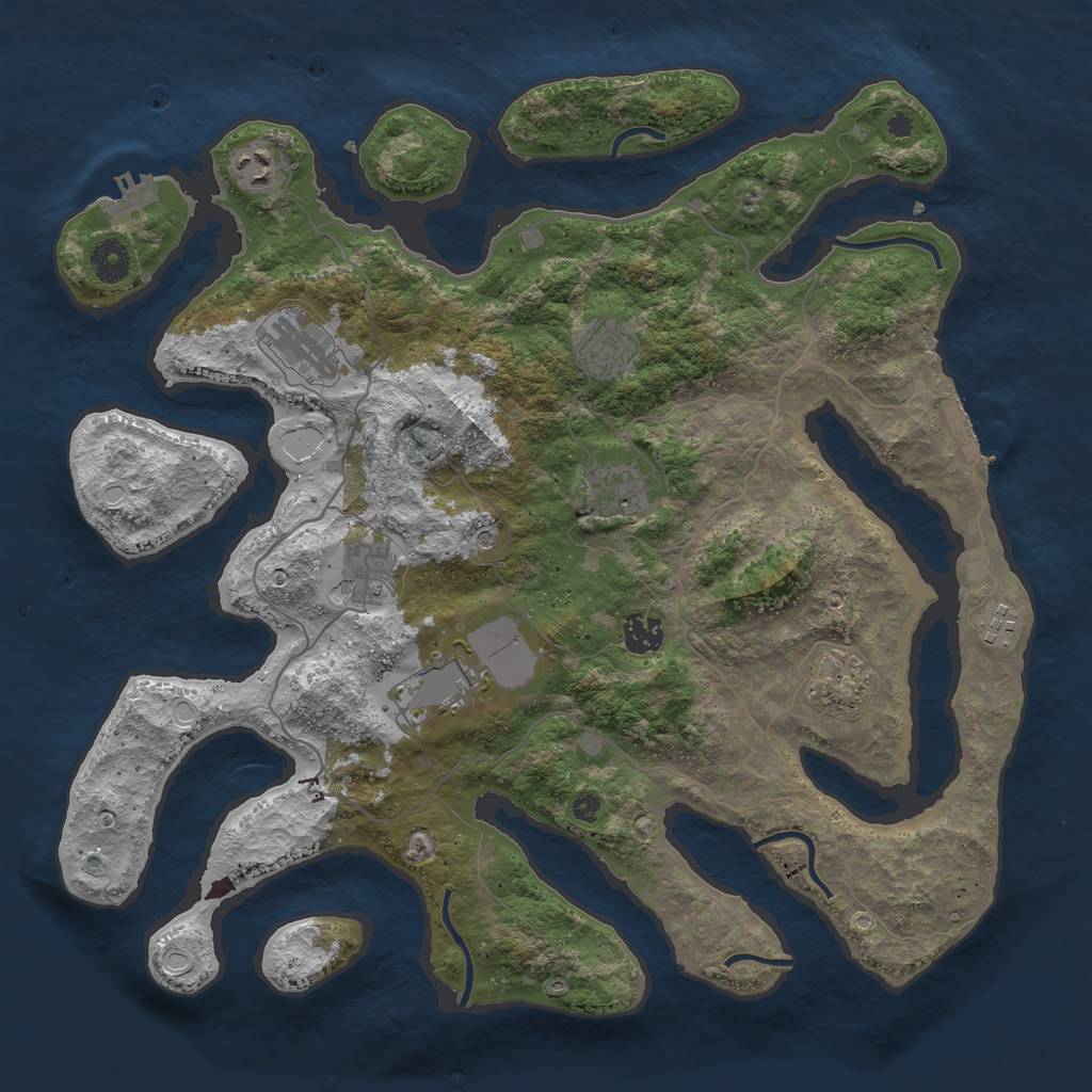 Rust Map: Procedural Map, Size: 4000, Seed: 28366, 20 Monuments
