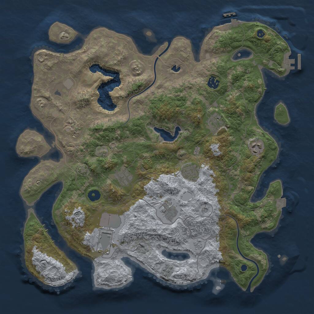 Rust Map: Procedural Map, Size: 4000, Seed: 897854, 15 Monuments