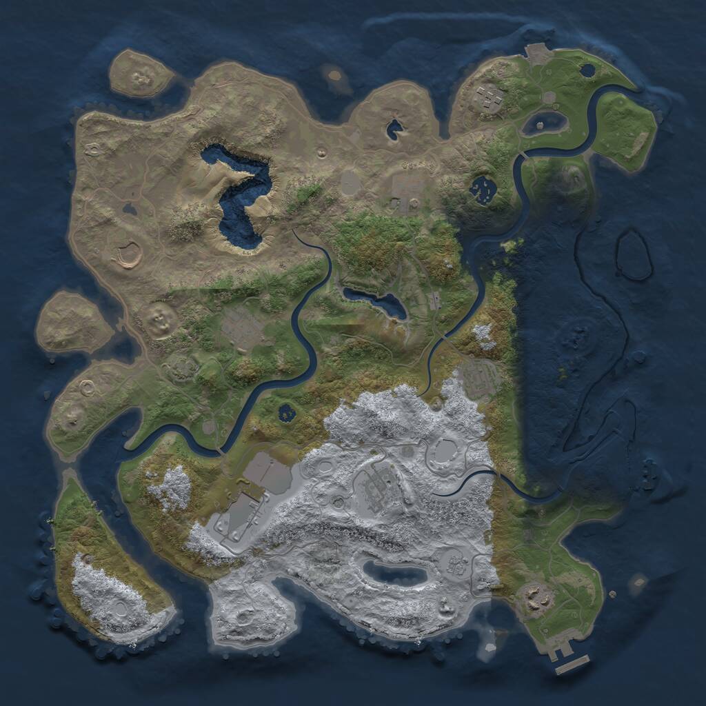 Rust Map: Procedural Map, Size: 4000, Seed: 897854, 15 Monuments