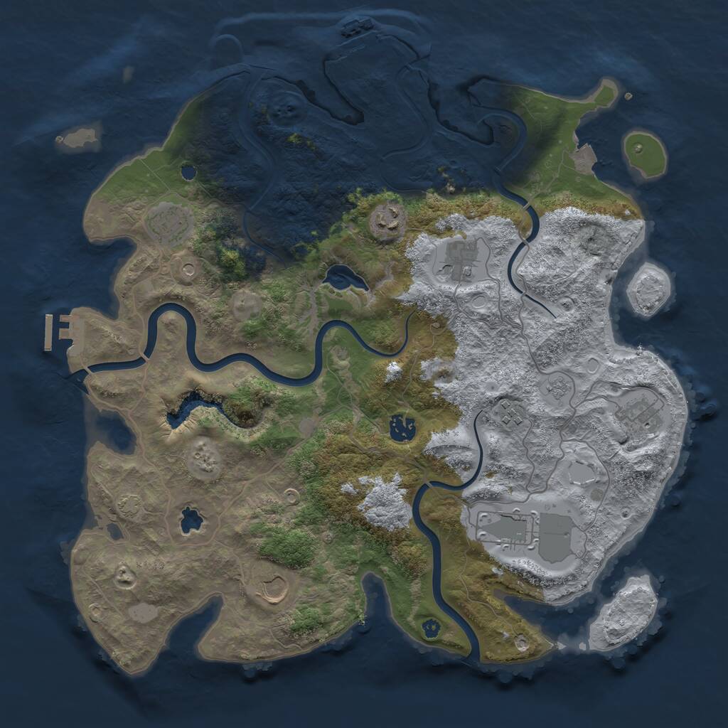 Rust Map: Procedural Map, Size: 4000, Seed: 634207, 14 Monuments