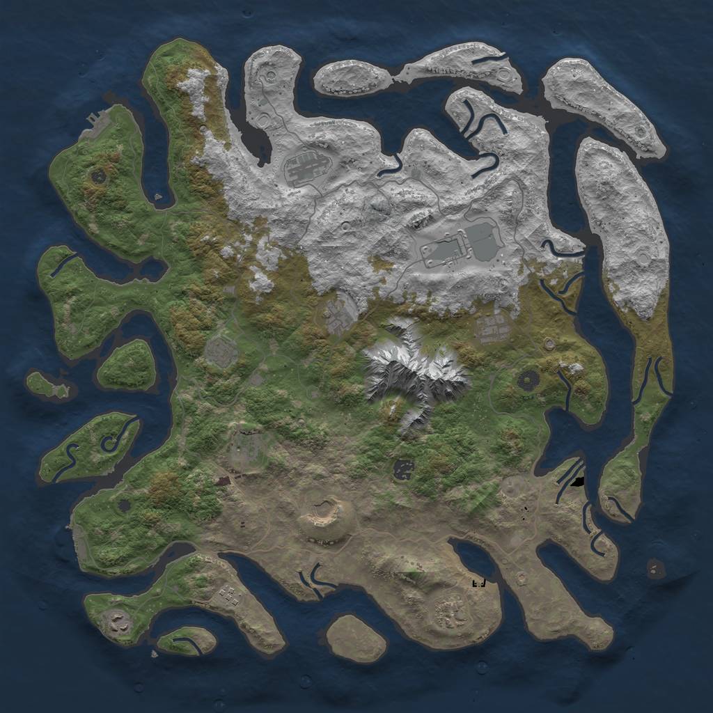 Rust Map: Procedural Map, Size: 5000, Seed: 30300, 22 Monuments