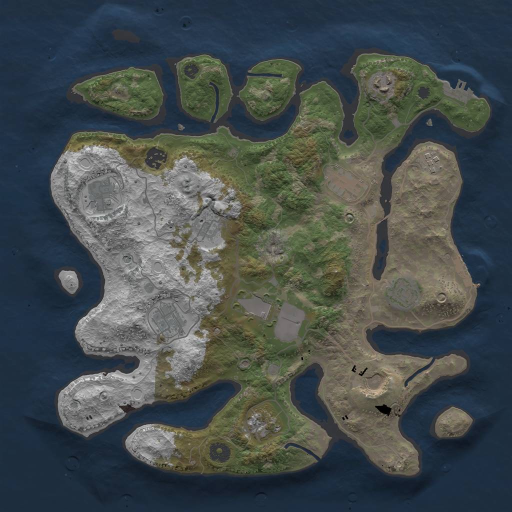 Rust Map: Procedural Map, Size: 3700, Seed: 862317384, 22 Monuments