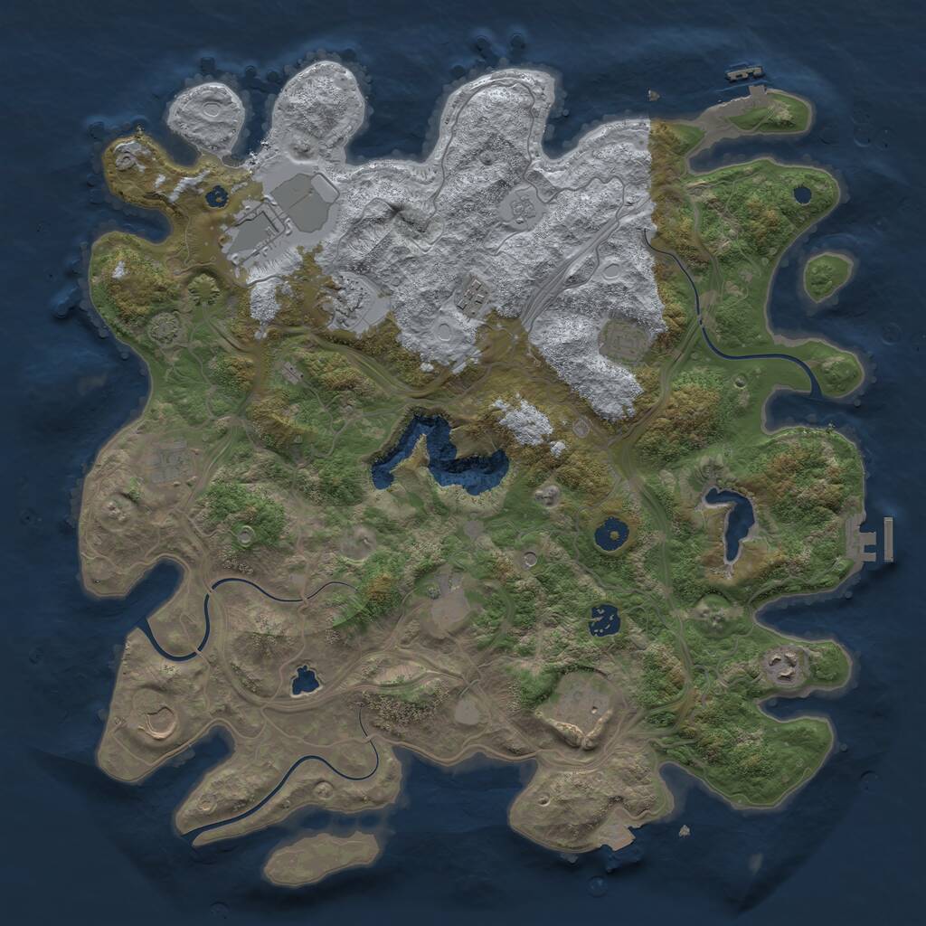 Rust Map: Procedural Map, Size: 4250, Seed: 143, 16 Monuments