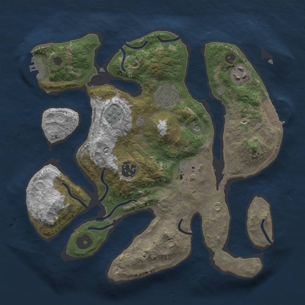 Rust Map: Procedural Map, Size: 3000, Seed: 793696299, 16 Monuments