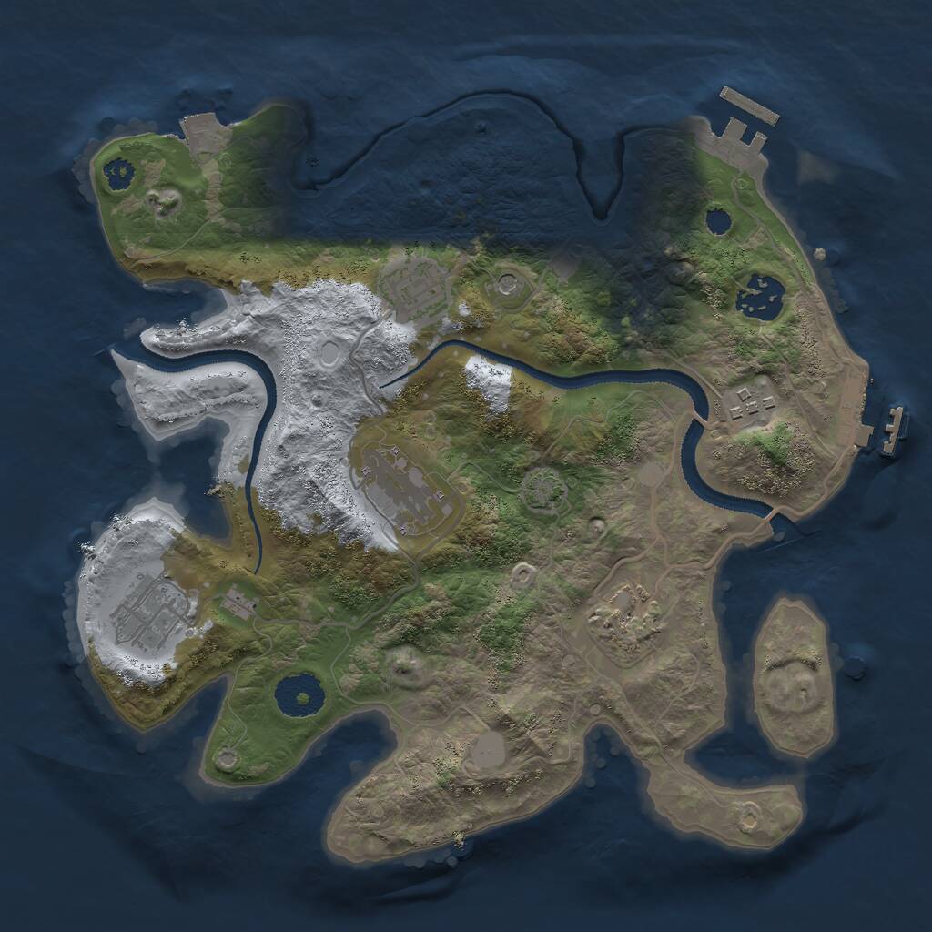 Rust Map: Procedural Map, Size: 3000, Seed: 793696299, 11 Monuments