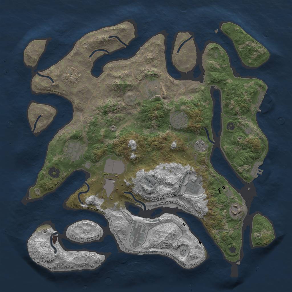 Rust Map: Procedural Map, Size: 3800, Seed: 11081961, 20 Monuments