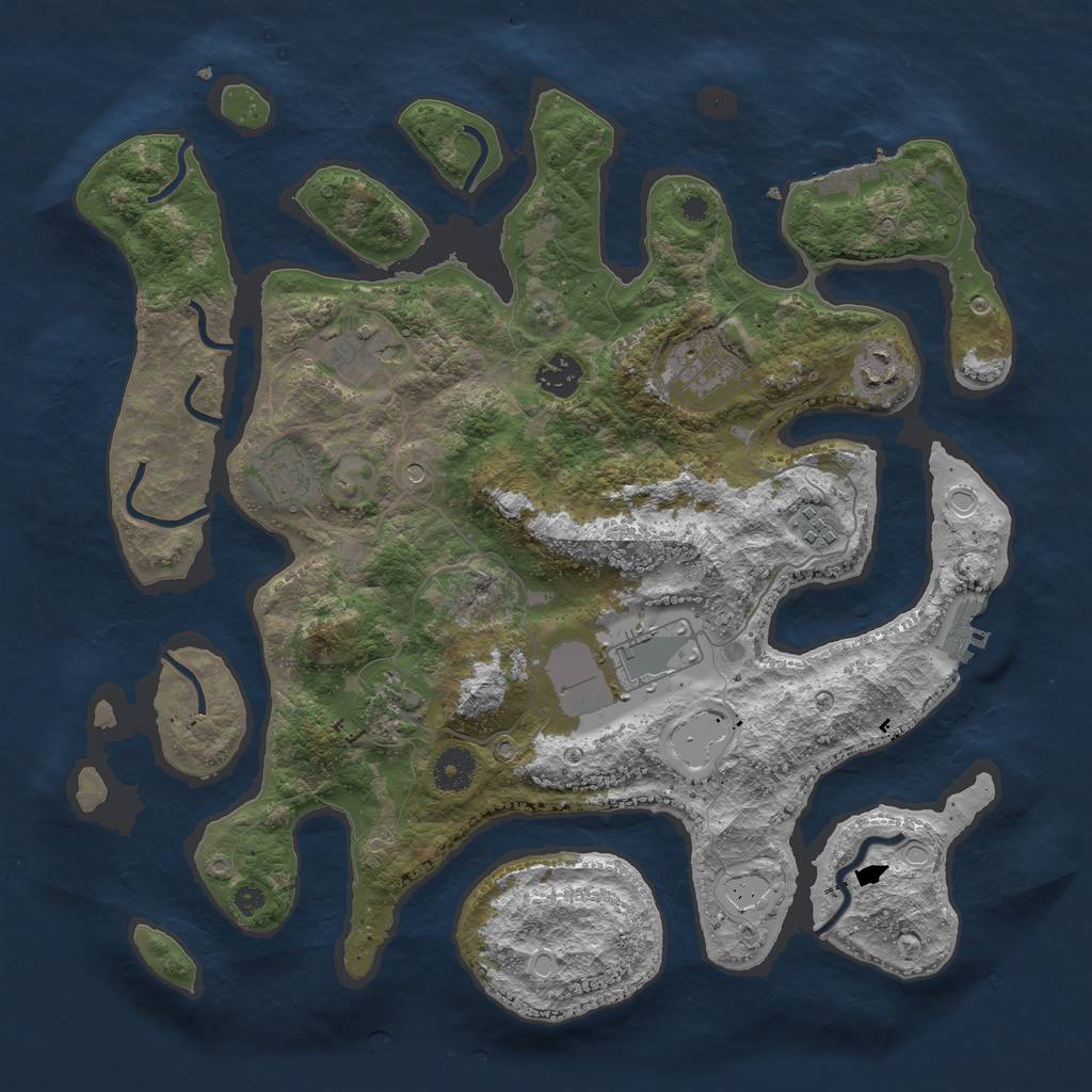 Rust Map: Procedural Map, Size: 3800, Seed: 89631222, 19 Monuments