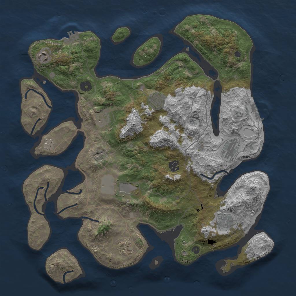 Rust Map: Procedural Map, Size: 4000, Seed: 2378, 20 Monuments