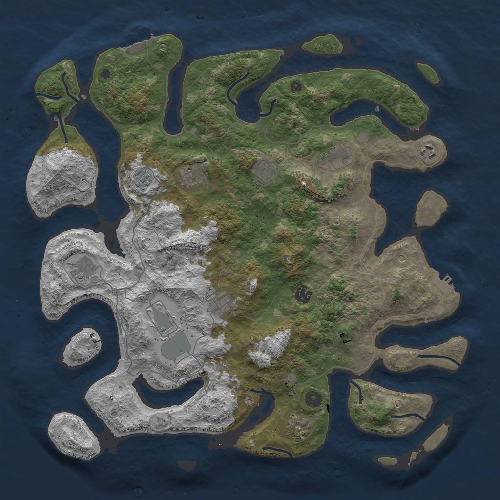 Rust Map: Procedural Map, Size: 4500, Seed: 1637282735, 21 Monuments