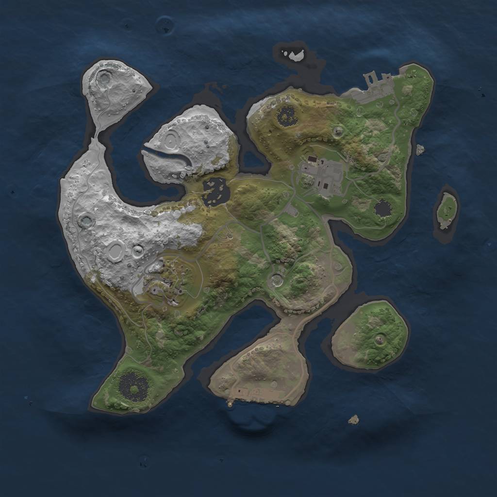 Rust Map: Procedural Map, Size: 2500, Seed: 1436518442, 14 Monuments