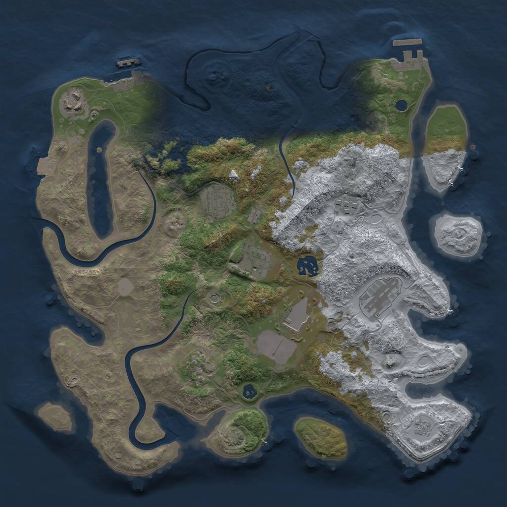 Rust Map: Procedural Map, Size: 3500, Seed: 1609127020, 14 Monuments